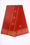Mahogany Orange Dobby Dhoti Dupatta with Blue and Golden Zari Border and Butis