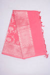Pastel Red and Silver Zari Jacquard Dhoti Dupatta
