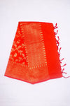 Red and Golden Zari Jacquard Dhoti Dupatta