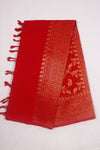Red and Golden Zari Jacquard Dhoti Dupatta