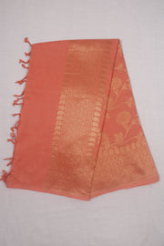 Peach and Golden Zari Jacquard Dhoti Dupatta
