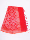 Red, Golden and Silver Zari Jacquard Dhoti Dupatta