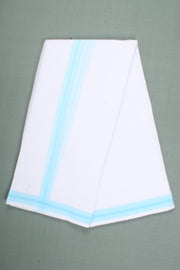 Light blue stripe Dhoti Dupatta Set