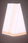 White Dhoti Dupatta with Yellow Border