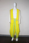 Yellow Dhoti Dupatta with Green, Red and White Border