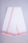 White Dhoti Dupatta with Red Border