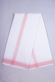 White Dhoti Dupatta with Red Border
