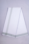 White Dhoti Dupatta with Green Border
