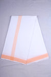 White Dhoti Dupatta with Orange Border
