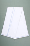 White Dhoti Dupatta with Blue Border