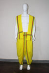 Yellow Dhoti Dupatta with Red and Green Border