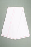 White Dhoti Dupatta with Pink Border