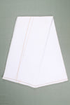 White Dhoti Dupatta with Yellow Border