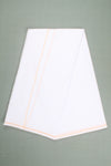 White Dhoti Dupatta with Yellow Border