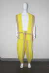 Yellow Dhoti Dupatta with Magenta and Green Border