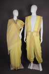 Yellow Aahar Joda with Brown Border