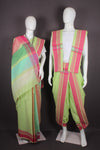 Traditional Handloom Joda Set in Green with Magenta Border