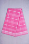 Pink Dhoti Dupatta with White Checks and Border