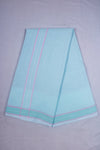 Cyan Dhoti Dupatta with Pink and Green Linings and Border