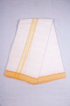 Lemon Chiffon Dhoti Dupatta with Yellow and Orange Linings and Border