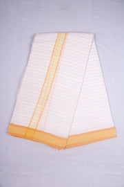 Lemon Chiffon Dhoti Dupatta with Yellow and Orange Linings and Border
