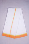 White Dhoti Dupatta with Yellow and Orange Border