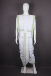 White Stitched Dhoti Dupatta with Green Border