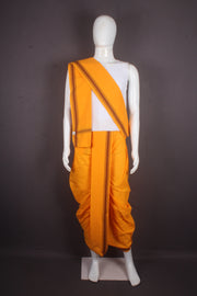 Kesariya Stitched Dhoti Dupatta with Maroon Border