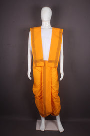 Kesariya Stitched Dhoti Dupatta with Maroon Border