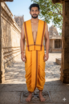 Kesariya Stitched Dhoti Dupatta with Maroon Border