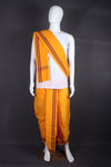 Kesariya Stitched Dhoti Dupatta with Maroon Border