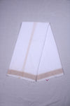 White Dhoti Dupatta with Golden Zari Border