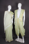 Moss Green Aahar Joda with Goldan Zari Border