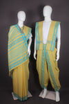 Traditional Handloom Joda Set in Yellow Check with Goldan Zari Border