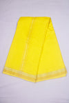 Yellow Self Check Dhoti Dupatta with Golden and Silver Zari Border