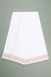 White Dhoti Dupatta with Goldan Zari Border