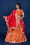 Lehenga Zardozi - Gotapatti Orange