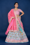 Zardozi Lehenga Pink Printed
