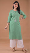 Spring Green Embroidered Kurti
