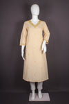 Banana Yellow Hand Embroidered Long Kurti