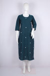 Sacramento Green Hand Embroidered Long Kurti
