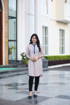 Yellow Check Long Kurti