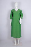 Delicate Green Handloom Cotton Kurti with Pearl Work