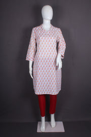 Women's Cotton Printed Kurti with Collar