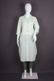 Women's Cotton Printed Kurti with Collar