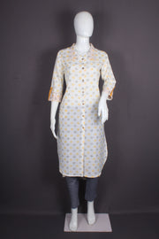 Women's Cotton Printed Kurti with Collar