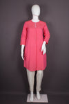 Ruby Pink Hand Embroidered Long Kurti