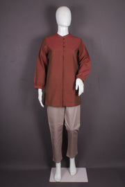 Women's Cotton Top with Stand Collar