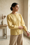 Women's Yellow and White Lining Short Top