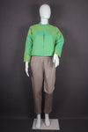 Natural Dyed Hand Embroidered Green Womens Jacket